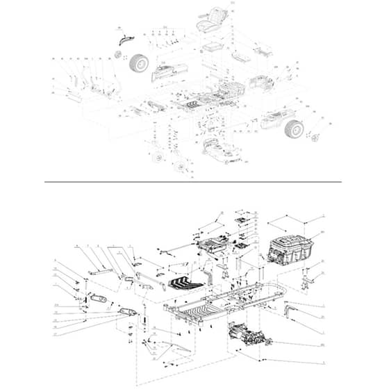 EGO Z6 - Ride-on Mower (ZT4200E-L) (Jan 2022) Main Assy Diagram