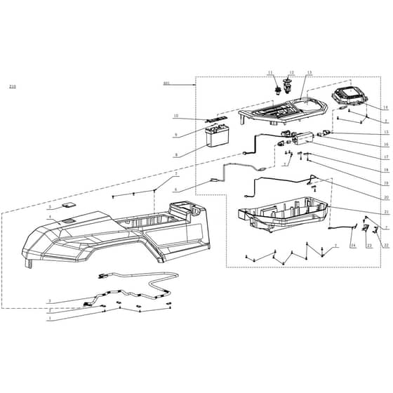 EGO Z6 - Ride-on Mower (ZT4200E-L) (Jan 2022) Right Cover Assembly Diagram