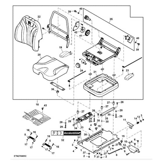 John Deere Z740R - PC13621 - Seat (030001 - ) - ST1015266