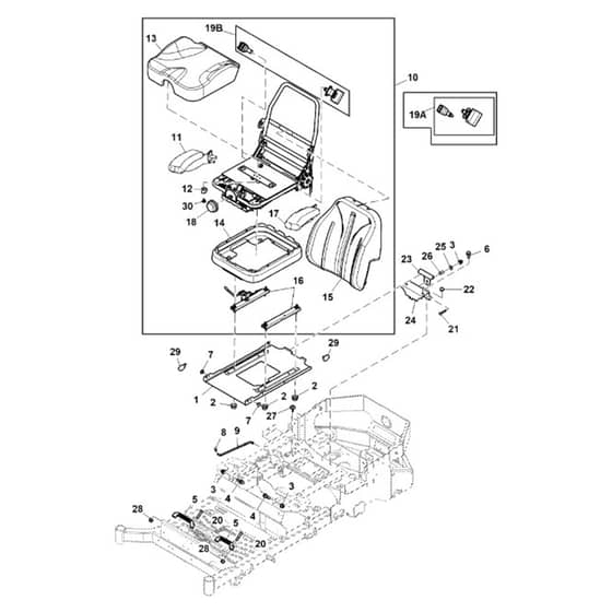 John Deere Z740R - PC13621 - Seat ( - 030000) - ST940777