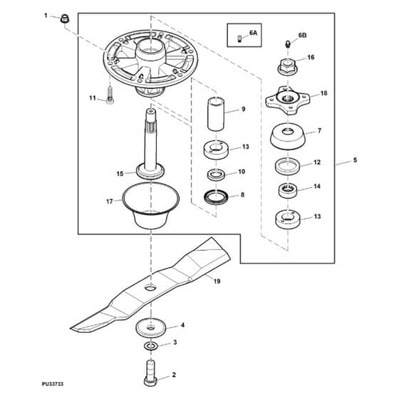 John Deere Z950R - PC11782 - Spindle ( - 090000) - ST1005327