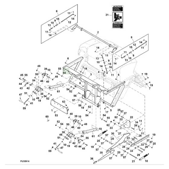 John Deere Z950R - PC11782 - Hopper Brackets - ST901412