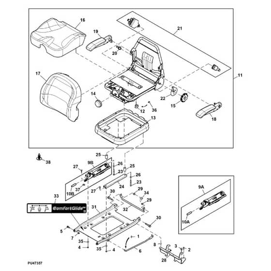 John Deere Z950R - PC11782 - Seat Kit (060001 - 080000) - ST944607