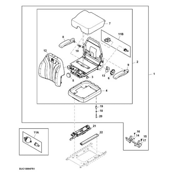 John Deere Z950R - PC11782 - Suspension Seat (080001 - ) - ST985117