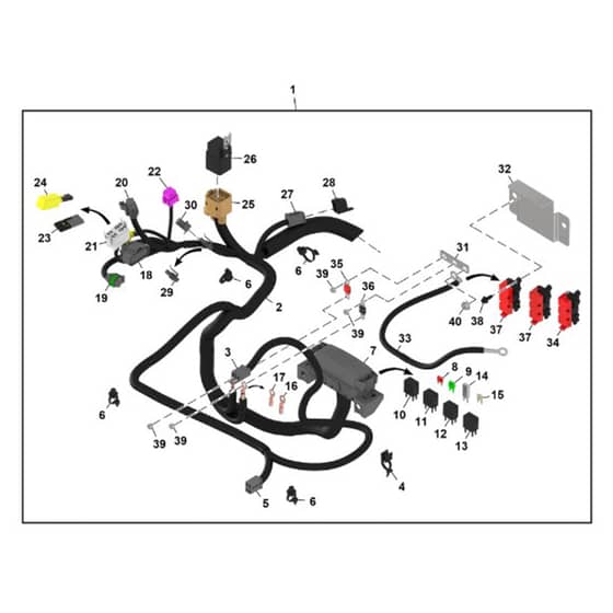 John Deere Z994R - PC13622 - Chassis Wiring (1/2) ( 070001 - ) - ST1310848