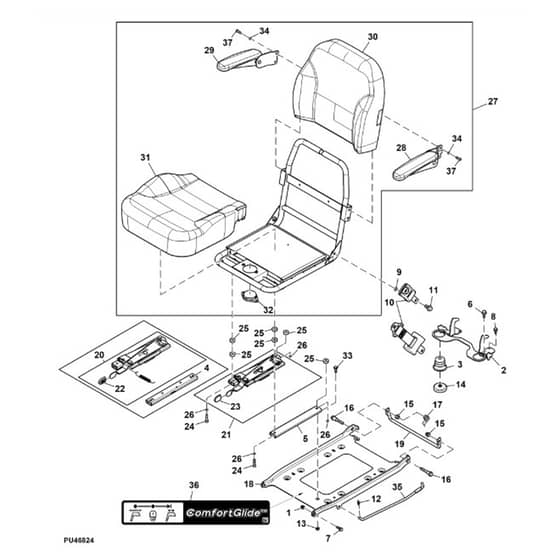 John Deere Z994R - PC13622 - Seat ( - 020000) - ST941807