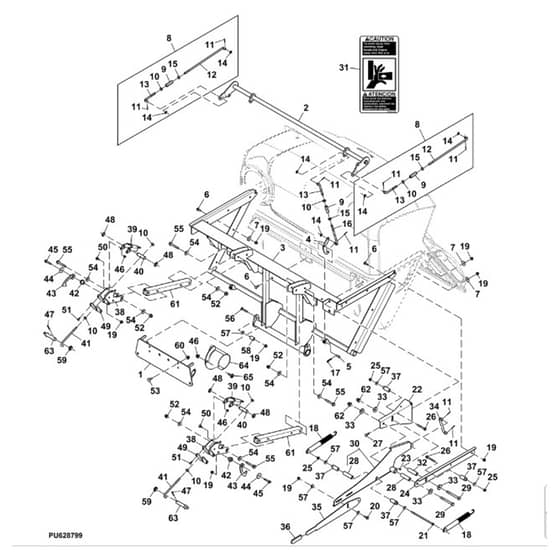 John Deere Z994R - PC13622 - Hopper Brackets - ST962877
