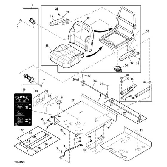 John Deere Z997R - PC12156 - Seat Kit - ST777719