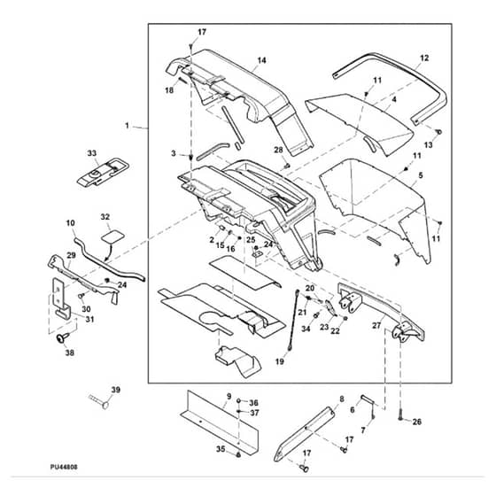 John Deere Z997R - PC12156 - Hood Kit ( - 040947) - ST778401