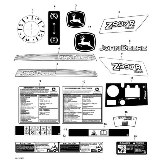 John Deere Z997R - PC12156 - Labels - ST779401