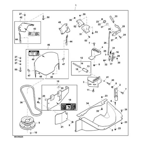 John Deere Z997R - PC12156 - Blower Mounting - ST796767