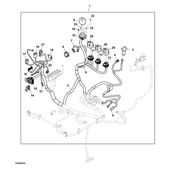 John Deere Z997R - PC12156 - Chassis Wiring (1/2) (030001 - 070000) - ST924256