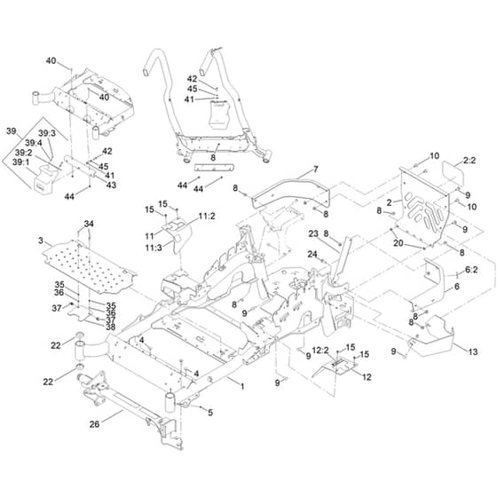 Toro Z Master 122cm - 72902TE (411000000 - 412199999) Frame, Caster and Z Stand