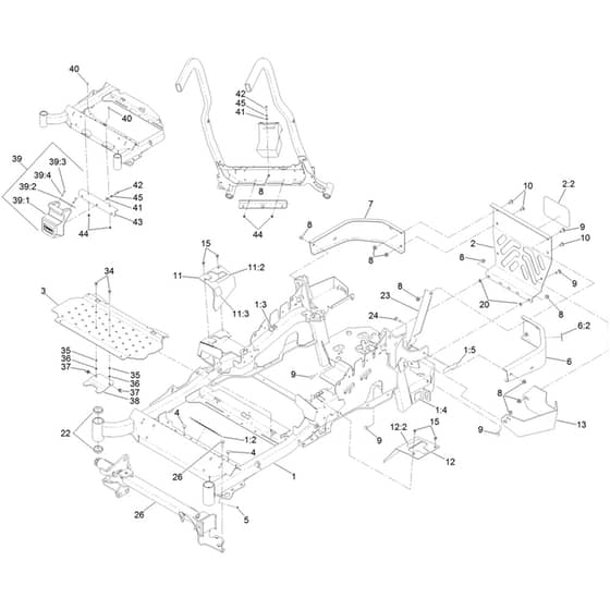 Toro Z Master 122cm - 72902TE (400000000 - 410999999) Frame, Caster and Z Stand