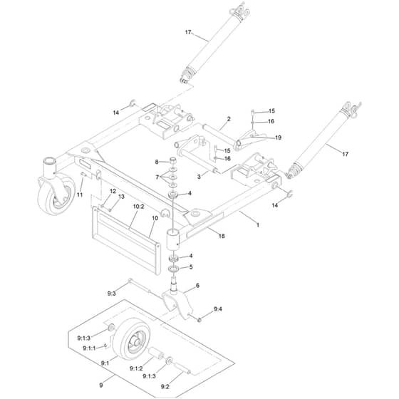 Toro Z Master 122cm - 74311TE (316000001 - 316999999) Deck Support Frame No. 130-2893
