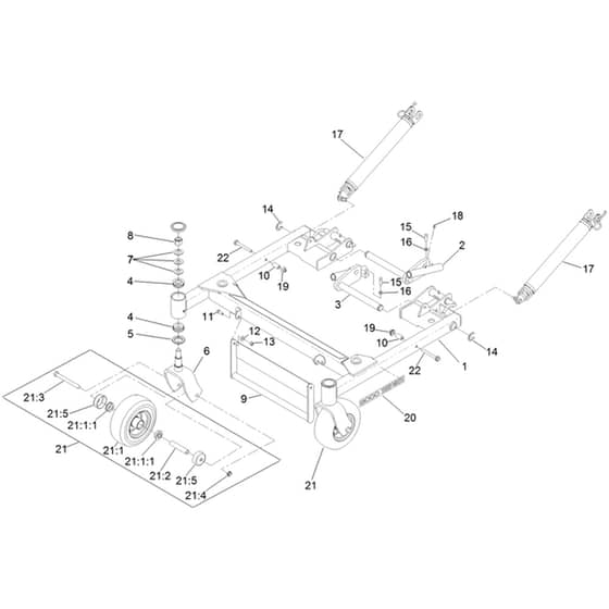 Toro Z Master 122cm - 74311TE (415900000 - 999999999) Deck Support Frame No. 142-2999