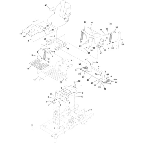 Toro Z Master 122cm - 74456TE (412000000 - 414400999) Suspension Platform and Seat