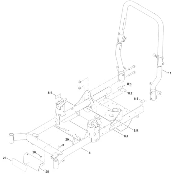 Toro Z Master 122cm - 74456TE (414401000 - 999999999) Frame and Roll-Over Protection System