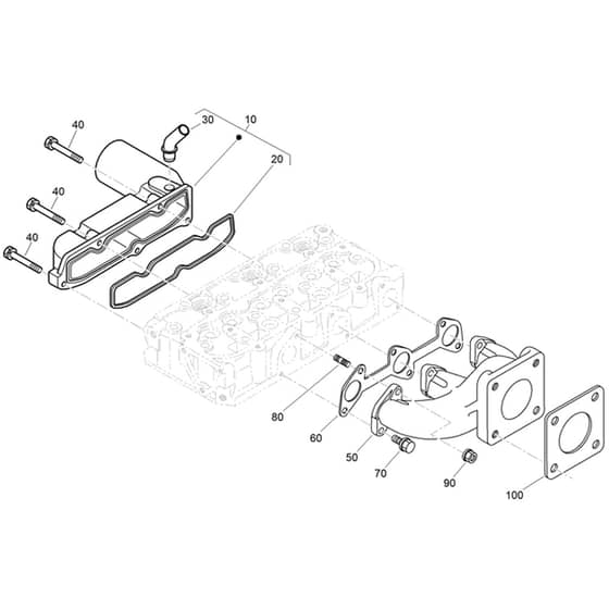 Toro Z Master 132cm - 72264TE (406430000 - 409547309) Inlet and Exhaust Manifold