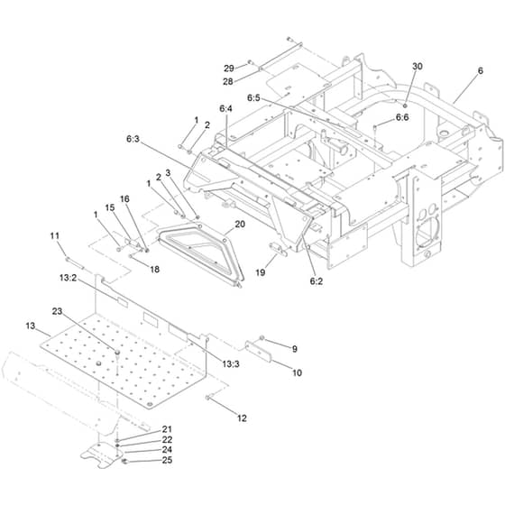 Toro Z Master 132cm - 72264TE (406430000 - 409547309) Traction Frame and Floor Pan