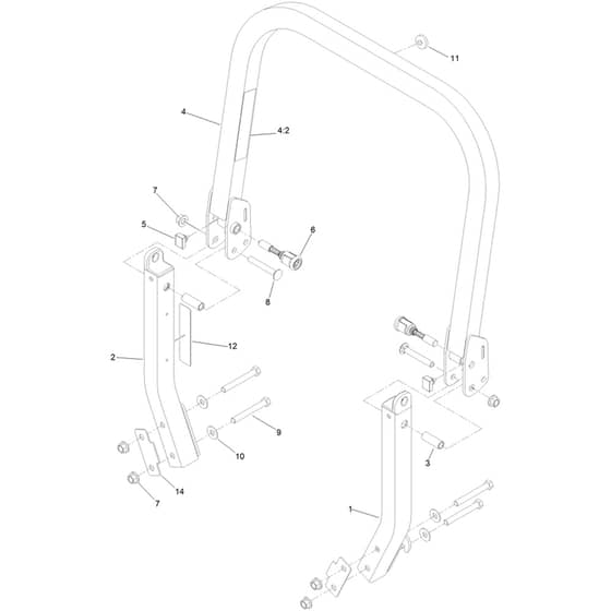 Toro Z Master 132cm - 72969TE (412900000 - 999999999) Roll-Over Protection System No. 116-0232