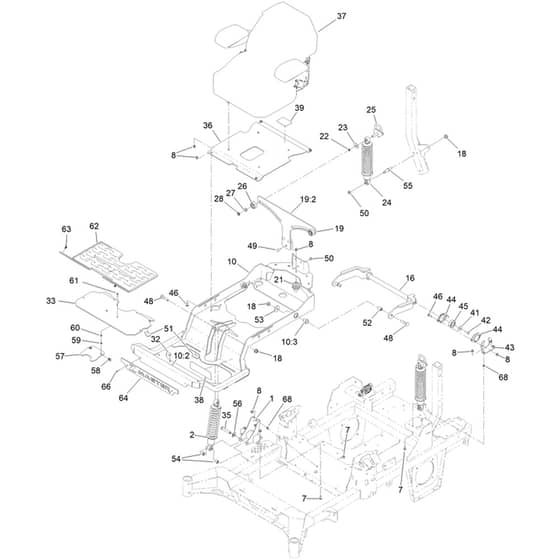 Toro Z Master 132cm - 74053TE (415100000 - 416199999) Seat Suspension Platform