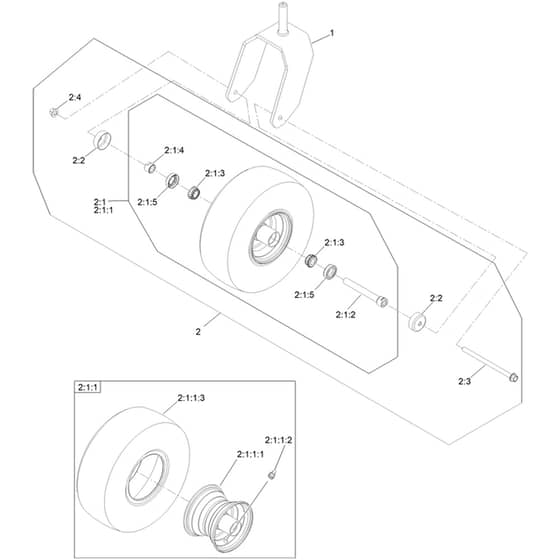 Toro Z Master 132cm - 74053TE (418030533 - 418626906) Caster Wheel and Fork