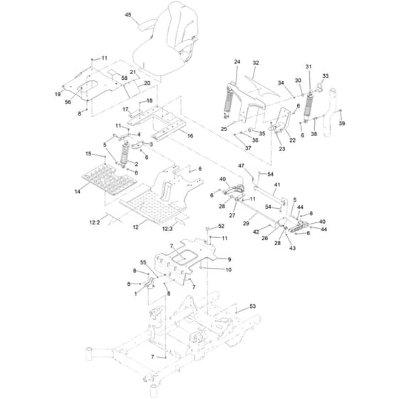 Toro Z Master 132cm - 77292TE (413000000 - 414529977) Suspension Platform and Seat