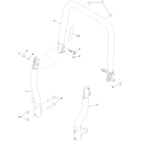 Toro Z Master 132cm - 77292TE (414529978 - 999999999) Roll-Over Protection System No. 136-8987