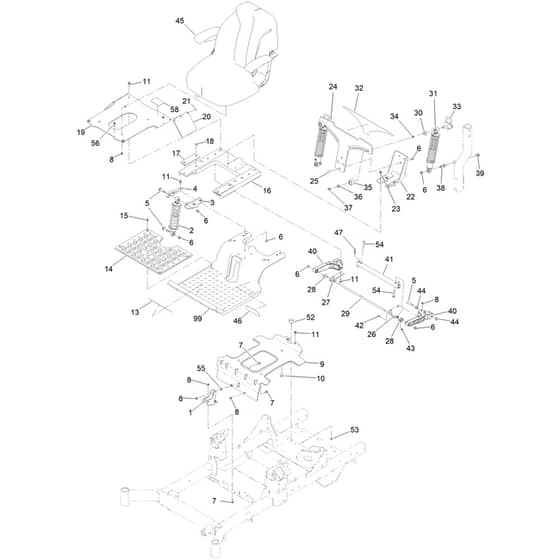 Toro Z Master 132cm - 77292TE (414529978 - 999999999) Suspension Platform and Seat