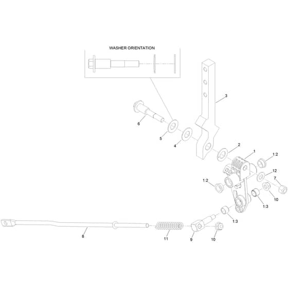 Toro Z Master 132cm - 77292TE (400000000 - 408875658) LH Control Arm
