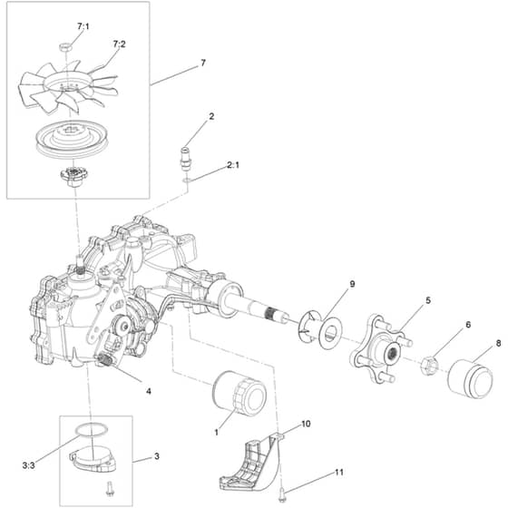 Toro Z Master 132cm - 77292TE (408875659 - 409999999) LH Transaxle No. 126-4882
