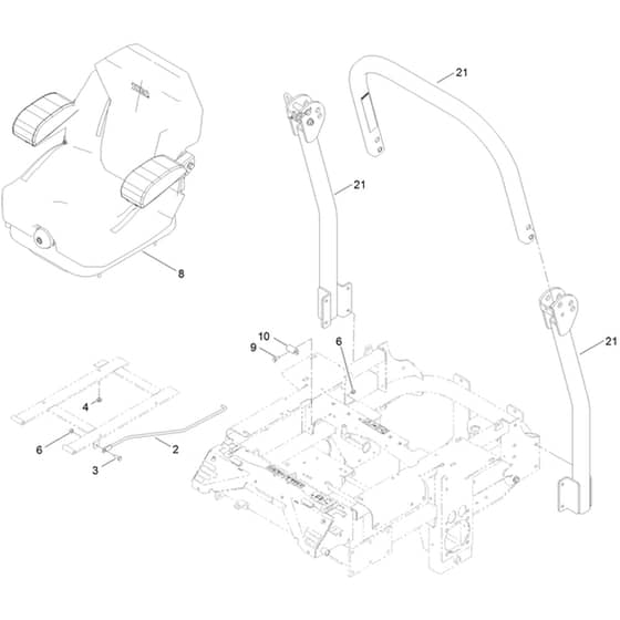 Toro Z Master 152cm - 72279TE (410000000 - 999999999) Seat and Roll-Over Protection System