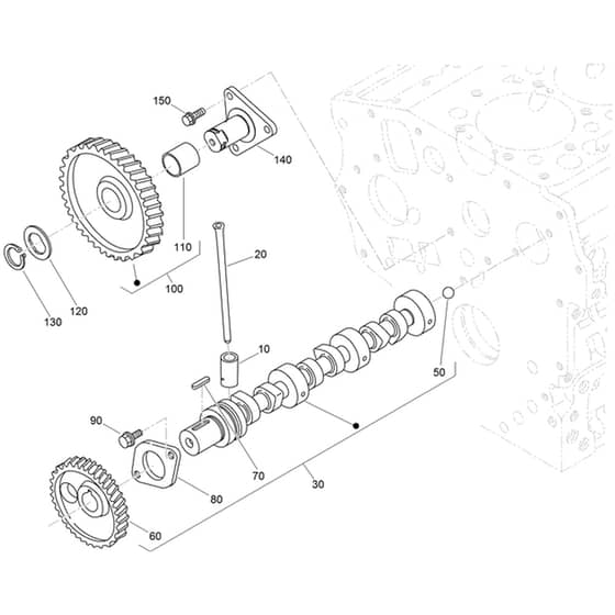 Toro Z Master 152cm - 72279TE (406397919 - 406399999) Camshaft and Idle Gear Shaft