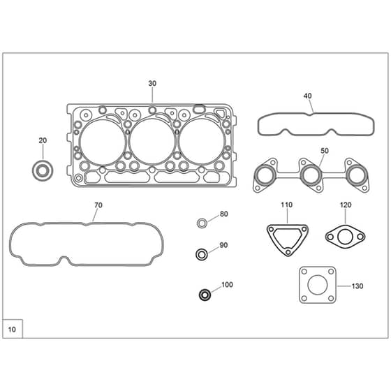 Toro Z Master 152cm - 72279TE (406397919 - 406399999) Upper Engine Gasket Kit