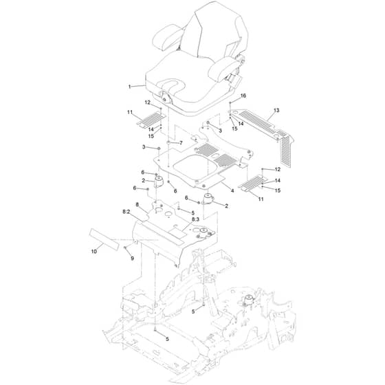 Toro Z Master 152cm - 72942TE (400000000 - 410999999) Seat Mounting