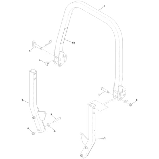 Toro Z Master 152cm - 74056TE (414400000 - 416274359) Roll-Over Protection System No. 139-8063