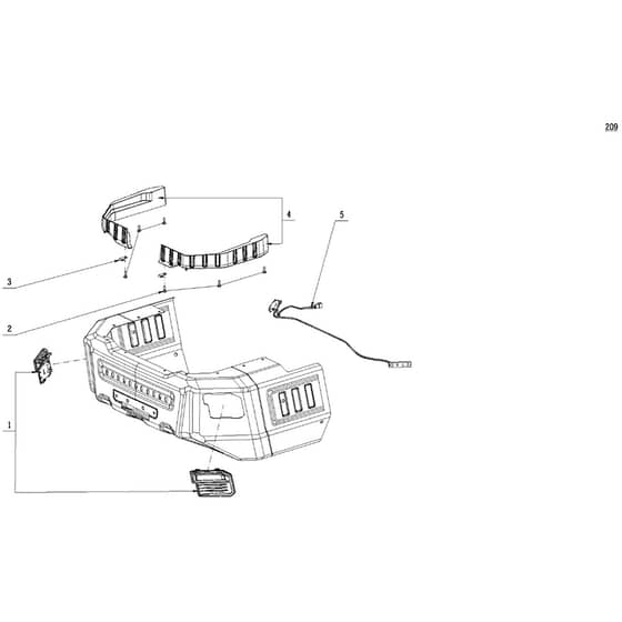 EGO ZT4200E-L - Ride-on Mower (Feb 2023) Rear Guard Assembly Diagram