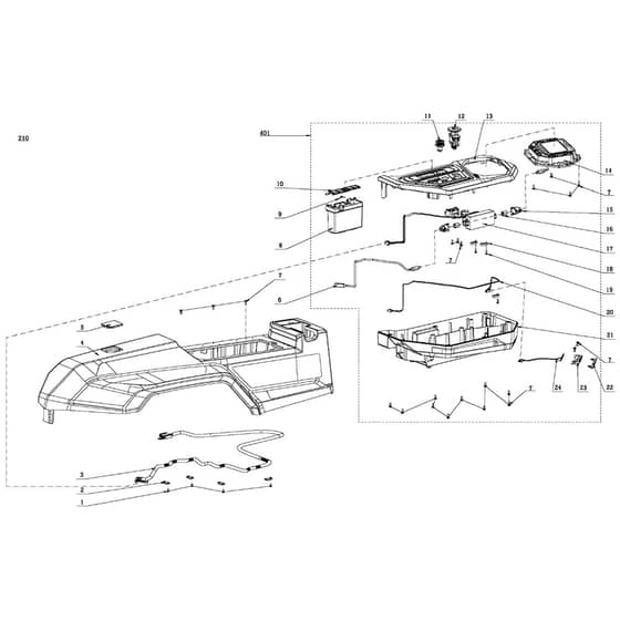 EGO ZT4200E-L - Ride-on Mower (Feb 2023) Right Cover Assembly Diagram