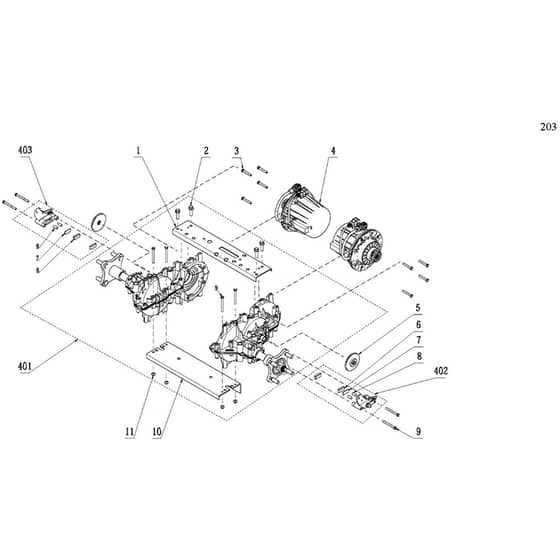 EGO ZT4200E-S - Ride-on Mower (Feb 2023) Drive Train Assembly Diagram