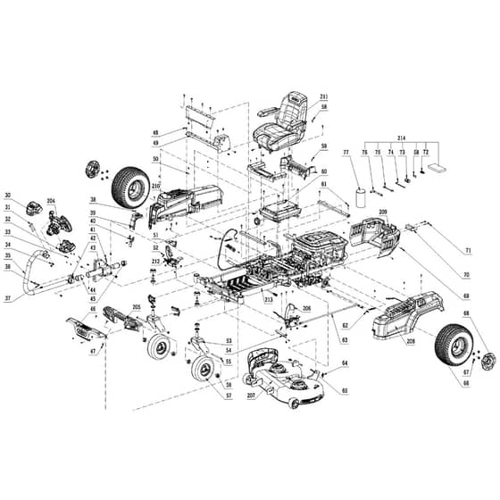 EGO ZT4200E-S - Ride-on Mower (Feb 2023) Main Cont. Diagram