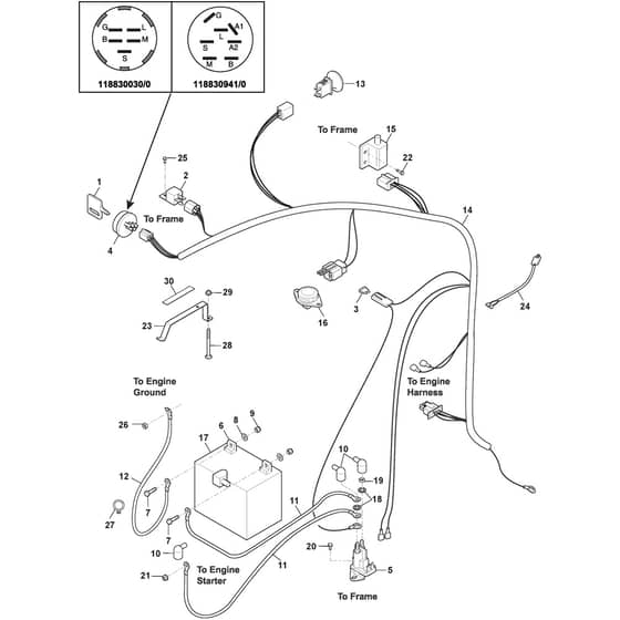 ZT 3107 T - 2017-2020 - 2F1020611/S17 - Stiga Zero Turn Mower Electrical System Diagram