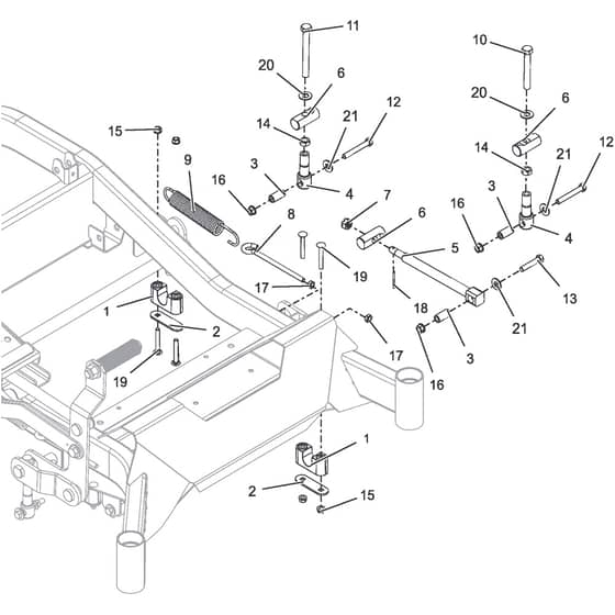 ZT 7132 T - 2019-2022 - 2F1020861/ST1 - Stiga Zero Turn Mower Deck lift LH Diagram
