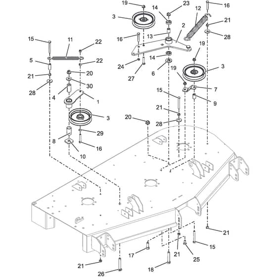 ZT 7132 T - 2019-2022 - 2F1020861/ST1 - Stiga Zero Turn Mower Idlers and Sheaves Diagram
