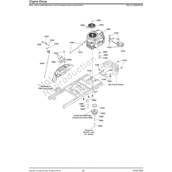Snapper ZTX105 2692024 Engine Group