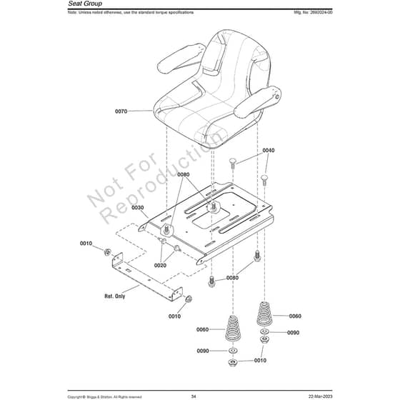 Snapper ZTX105 2692024 Seat Group