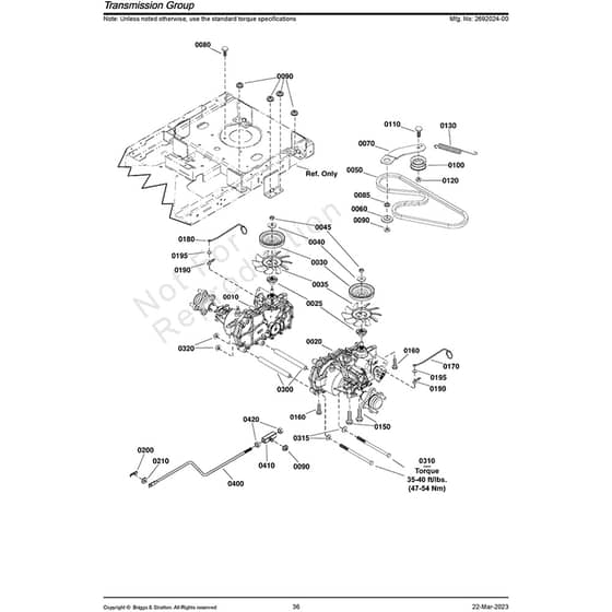 Snapper ZTX105 2692024 Transmission Group