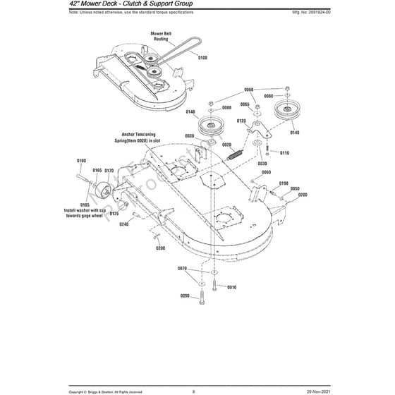 Snapper ZTX175 2691924-00 Clutch and Support Group