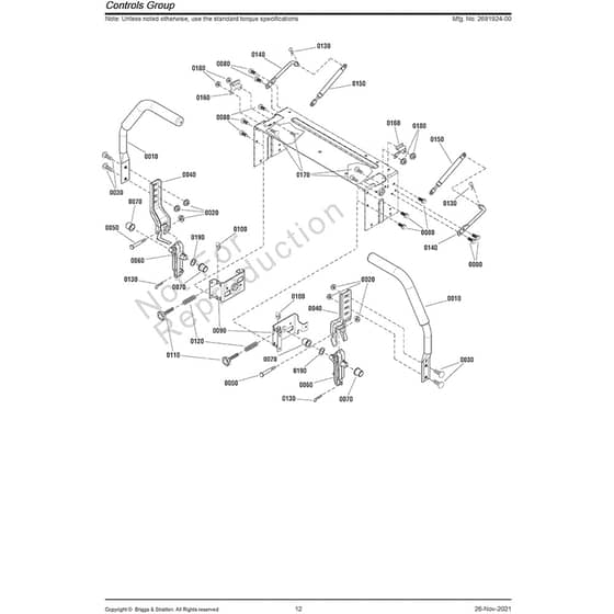 Snapper ZTX175 2691924-00 Controls Group