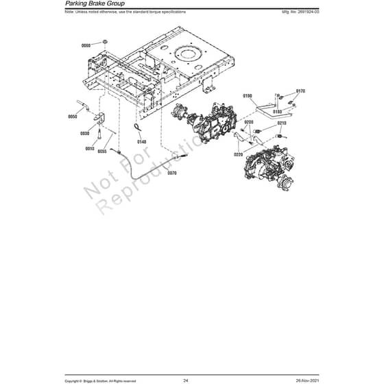 Snapper ZTX175 2691924-00 Parking Brake Group